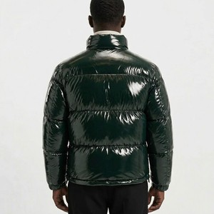 Chaqueta Premium para Hombre, Verde Oscuro Brillante, Acolchada, Gruesa, Aislante, con Cierre, para Invierno, Estilo Burbuja, Prenda Exterior de Moda - Product Image 2