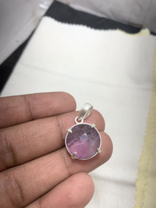 Colgante de plata alemana para mujer, joyería al mejor precio, estilo clásico, colgante de plata fina de exportadores, colgante de chakra de amatista hecho a mano - Product Image 2