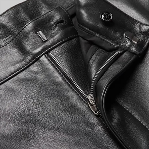 Top Selling Latest Design <b>Men's</b> Casual <b>Leather</b> <b>Pants</b> Lightweight Eco-Friendly Waterproof Breathable Custom Logo High Quality - Product Image 5