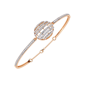 Modern Minimalist Daily Wear Diamond Jewellery for Women Lab Grown Round Pave Diamond <b>Bangle</b> Bracelet in 10k 14K 18k <b>Rose</b> <b>Gold</b> - Product Image 3