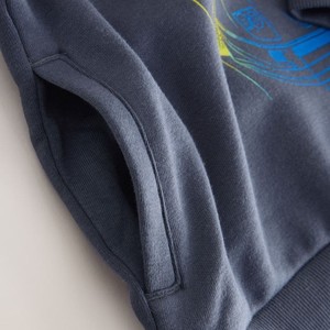 Custom Unisex Navy Blue Hooded Sweatshirt With <b>Car</b> Print Regular Fit Casual Autumn Wear 100% Cotton French Terry Fabric - Product Image 4