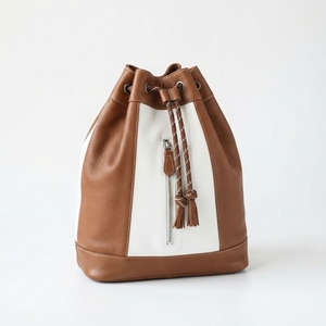Sac à dos pliable en cuir avec cordon de serrage et doublure en polyester - Imperméable et grande capacité pour hommes et femmes, idéal pour les voyages et l'entraînement - Product Image 5