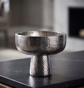 Bol en métal texturé avec pieds, design texturé, vaisselle de cuisine et de salle à manger, article pour fournisseur de commandes en gros - Product Image 2