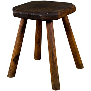 Hand-Carved <b>Rustic</b> Mango <b>Wood</b> Stool | Wholesale Wooden Footstool India - Product Image 2