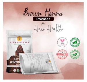 Henné brun en poudre REENNATURALS pour la coloration des cheveux |   Henné Herbal |   Couleur naturelle foncée intense pour cheveux 100g - Product Image 3