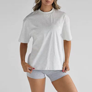 Custom Wear Oversized Fit Boyfriend 100%Premium Cotton Green High Neck T Shirt for Women Hot Sale Breathable Cheap Price - Product Image 6