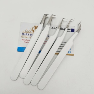 Pince à épiler pour extensions de cils, finition mate blanche, pince à cils solide de haute qualité - Product Image 5