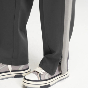 Custom Blank High Quality <b>Men's</b> <b>Wide</b> <b>Leg</b> Casual Sweat Pants Solid Color Regular Fit Lightweight Cotton <b>Trousers</b> - Product Image 4