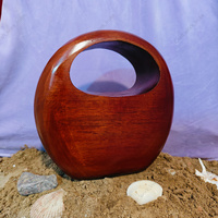 Sac à main en bois naturel ovale artisanal, respectueux de l'environnement, avec poignée découpée, pour femmes, designer, soirée, mariage, fermeture magnétique de luxe