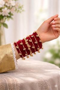 <b>Glass</b> Chudiyan Sets Elegant Style Latest Festive Eid & Party Wear Kashmiri <b>Bangle</b> Churian For Girls - Product Image 2
