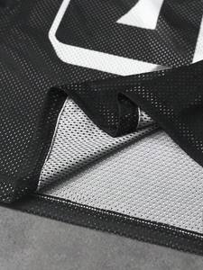 Camiseta de fútbol americano de malla negra de estilo urbano oversize con cuello en V, estilo equipo callejero, personalizada, de corte holgado, directa de fábrica - Product Image 4