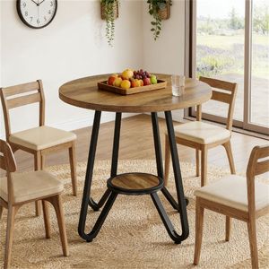 Round <b>Small</b> <b>Kitchen</b> Dining <b>Table</b> for Coffee and Conference Use - Product Image 1