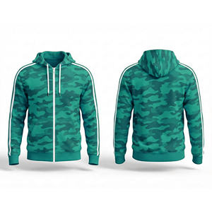 Sudadera con capucha de estilo urbano con cremallera completa, logotipo impreso personalizado, fabricante de ropa casual, chaqueta con capucha para entrenamiento deportivo para hombres, mujeres y jóvenes - Product Image 4