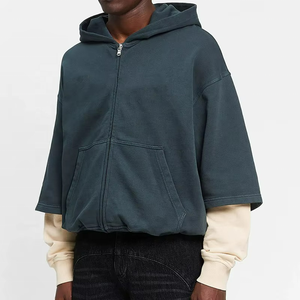 Sudadera con capucha de alta calidad, lisa, oversize, deportiva, con peso, para hombre, estilo motociclista, para Navidad - Product Image 2