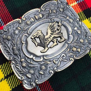 Hebilla de cinturón escocesa con diseño ovalado mate y distintivo del dragón galés, hebilla escocesa clásica antigua vintage 2026 - Product Image 4