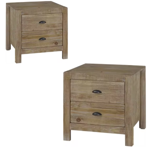 Mesitas de noche de color de madera natural, dos cajones, muebles convertibles y duraderos, muebles de calidad superior - Product Image 6