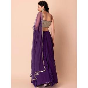 Attractive Purple Georgette Evening Dress Parties and Events Lehenga Choli with Dupatta - Product Image 4