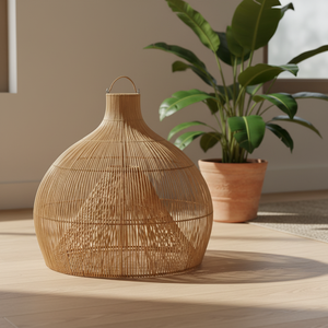 Traditional Rattan Lampshade Handwoven Natural Pendant Lamp <b>Shade</b> for Home <b>Lighting</b> Decor Wholesale - Product Image 2