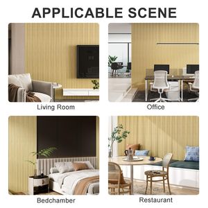 4 confezioni 94.5 pannelli in legno massello di rovere \ "X 5.7 \" per decorazione di interni da parete pannelli acustici in legno per TV sfondo vivente - Product Image 2