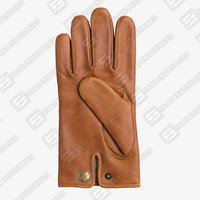 Gants en peau de mouton marron clair pour homme, mode hiver, classiques, à doigts complets, doux, faits à la main, thermiques, écologiques, fermeture à bouton-pression