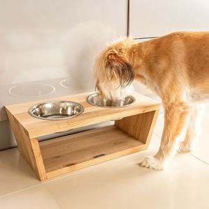 Stylish Wooden Dog Food Bowl Elevated Feeding <b>Stand</b> Designed For Puppies Adult Dogs And Senior Pets Design for Indoor Kitchen - Product Image 1
