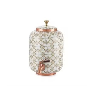 Stylish Enamel Printed <b>Copper</b> Water Dispenser Printed Water Container with Tap Suitable for Home Kitchen Office and <b>Table</b> Setup - Product Image 1