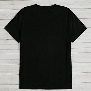 T-shirt graphique noir à nœud en strass pour femme, col rond, manches courtes, coupe classique, tissu personnalisé écologique, séchage rapide, respirant - Product Image 3