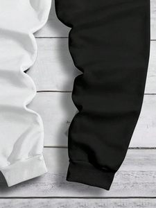 Pantalon de jogging pour homme à carreaux avec imprimé lettres, taille à cordon de serrage et poches - Product Image 5