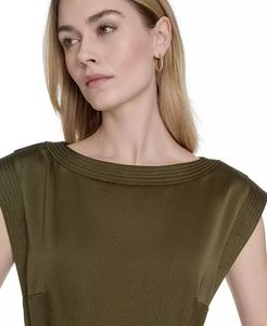 Abito Midi a punto Trapunto in raso da donna | Vince Camuto - Product Image 4