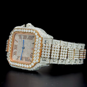 นาฬิกาข้อมือโรมันไดอัลโรสโกลด์สองสี ประดับเพชรโมอิสซาไนต์ ระบบอัตโนมัติ คุณภาพพรีเมียม หรูหรา โดดเด่นไม่เหมือนใคร - Product Image 6