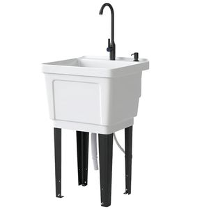 Fregadero Portátil Blanco Independiente para Lavandería, Ideal para Productos de Baño y Camping - Product Image 5