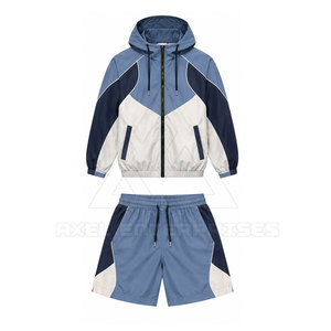 Modern Windbreaker <b>Short</b> Set Featuring Quick Dry Material Comfortable <b>Shorts</b> Full <b>Zip</b> Closure And Practical <b>Pockets</b> - Product Image 2