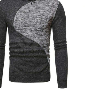 Sweat-shirt à capuche zippé pour homme, coupe ajustée, color block, décontracté, en polyester tricoté, coupe-vent, pour l'automne - Product Image 3