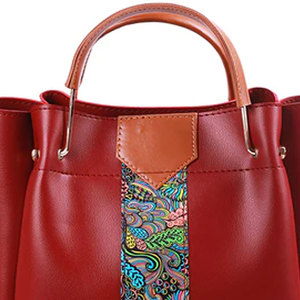 Wholesale Royal Maroon 4 Pieces Handbag Designer <b>Purses</b> and Handbags Fashion <b>Large</b> Canvas Handbag Personalized - Product Image 3