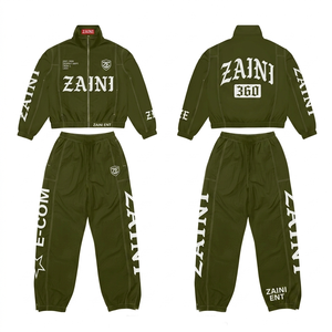 Chaqueta Cortavientos Premium para Mujer, 120 GSM, Microfibra de Poliéster, Verde Oliva, Panel en Contraste, Traje Deportivo, Impresión por Sublimación Personalizada - Product Image 1