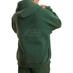 Hoodies délavés à l'acide pour l'hiver, couleur unie, vêtements tendance, en coton mélangé - Product Image 4