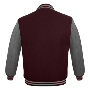 Veste universitaire à col montant personnalisé avec logo, manches en laine, pour couple, style baseball, unisexe, hiver - Product Image 1
