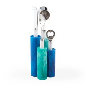 Ensemble d'outils de bar en acier inoxydable avec poignées en résine moderne et support élégant pour la mixologie professionnelle et l'usage domestique, provenant d'Inde - Product Image 6