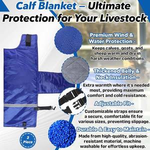 Wholesale Nylon Calf <b>Blanket</b> Thickened Belly Neck Insulation Adjustable Straps Windproof Livestock Coat Goats Sheep Cold Weather - Product Image 4