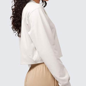 Sudadera corta de manga larga para invierno, cuello redondo, sudadera corta de alta calidad para mujer - Product Image 6