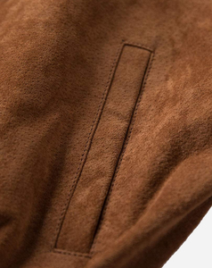 Sheepskin <b>Shearling</b> Leather <b>Jacket</b> Casual Flight Coat with Zippered Closure Genuine Leather Fur <b>Bomber</b> <b>Jacket</b> - Product Image 4