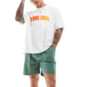 Ensemble d'été pour hommes : T-shirts et shorts décontractés de haute qualité, couleur unie, pour le sport et les loisirs - Product Image 2