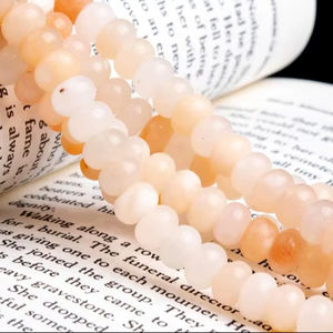 Cuentas sueltas de aventurina rosa de grado gemológico en forma de rondelle para la fabricación de joyas, pulseras, collares y manualidades. - Product Image 1