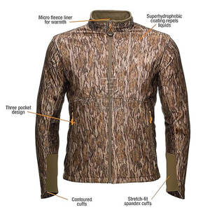 Custom Silent Breathable Winter Hunting <b>Jacket</b> for Men | Water Resistant <b>Camo</b>/Solid/Print Soft - Product Image 4