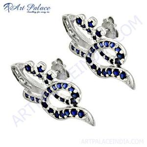 Pendientes de plata con piedras preciosas creativas Iolite - Product Image 1