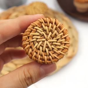 Poignées en bois d'osier faites à la main pour éléments de cuisine boutons d'armoire en rotin accessoires de porte bouton de poignée de verrouillage - Product Image 2