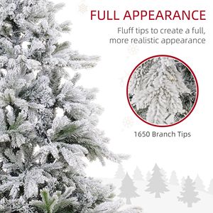 Albero di Natale Bianco di 2,1 m con Luci Preinstallate Dorate, Albero Artificiale con Luci LED Bianco Caldo, 1650 Punte, Base in Metallo - Product Image 6