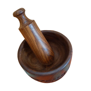 Mortero y Pilón de Madera Ecológicos Hechos a Mano, Herramienta Manual para Moler en la Cocina - Product Image 2