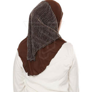 Venta al por mayor: Último diseño de hiyab musulmán de Dubái para mujer, el mejor estilo, a la moda, totalmente cubierto, de algodón/poliéster, transpirable, cuatro piezas. - Product Image 3