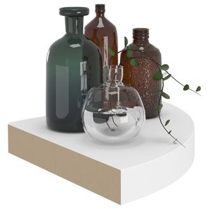 2 pezzi 9.8 bianco "x 9.8" x 1.5 "MDF angolo parete galleggiante e scaffali di visualizzazione - Product Image 6